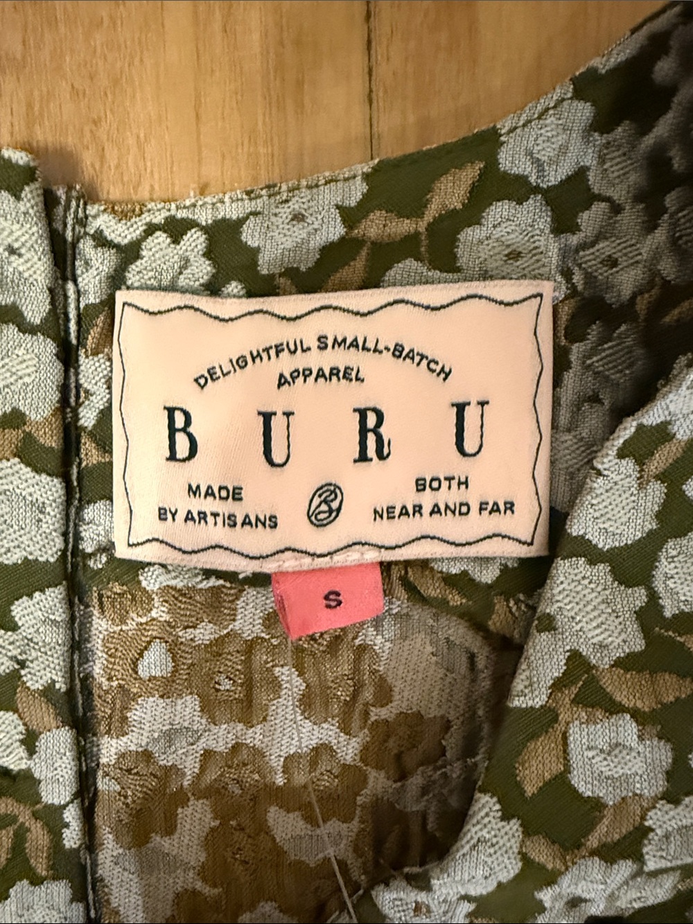 #315. BURU Olive Floral V-Neck Sleeveless Top - Picture 2 of 6